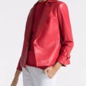 St, John Luxe Nappa Leather Jacket, Size 2
